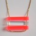 Neon Pink and Clear Acrylic Short Bar Necklace - Laser Cut Neon Fashion - Stripes