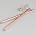 Long Rose Gold Bar Earrings - Elegant Pink Gold Studs - Pink and Silver Earring