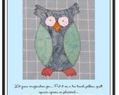 Hoot Applique  Pattern for Tea Towel