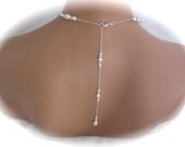 Bridal Necklace, Swarovski Pearl Wedding Necklace, Weddings, Jewelry - Backdrop Necklace