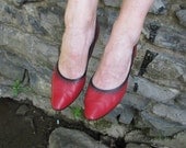 vintage 1960s red and black shoes