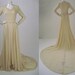 Wedding dress /1940s / Wedding Gown / Ivory Rayon Velvet / Long Sleeve Gown / Full Train / Small B34 W24 As Is