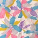 Vintage 80s Abstract Floral Silky Fabric, Pink Turquoise & Purple on White, 46" x 2 YDS