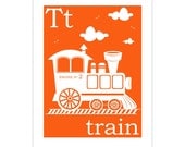 T is for Train 8x10 inch print