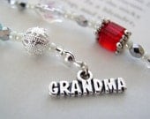 Birthstone Bookmark for Grandma - Custom Beaded Book Thong Personalized with a Bead Color to represent EACH child and grandchild