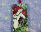 Red and Green Mermaid Domino Necklace
