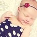 Petite Silk Flower Headband JOSIE- Little Red Thin Elastic Rosebud