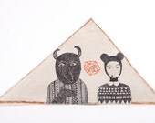 Mixed Media Animal Clay Wall Art Drawing - Frank and Louise / Our Story or Beauty and the Beast