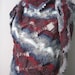 GREY-Claret red-white mohair tringle shawl,,ivory, knitting, fashion, necktie, shrug, wrap, stole, capelet, red,scarflette