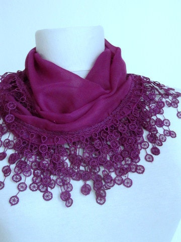 Byzantium,Dark purple,Dark orchid,Turkish Fabric Fringed Guipure Scarf ..Belt,bandana,headband,wedding,bridal,authentic, elegant, fashion