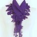 Chiffon Fabric Fringed Scarf .bandana,headbandshawl,authentic, romantic, elegant, fashion,aqua