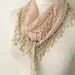 Chiffon Fabric Fringed Guipure Scarf .bandana,headbandshawl,authentic, romantic, elegant, fashion,cream