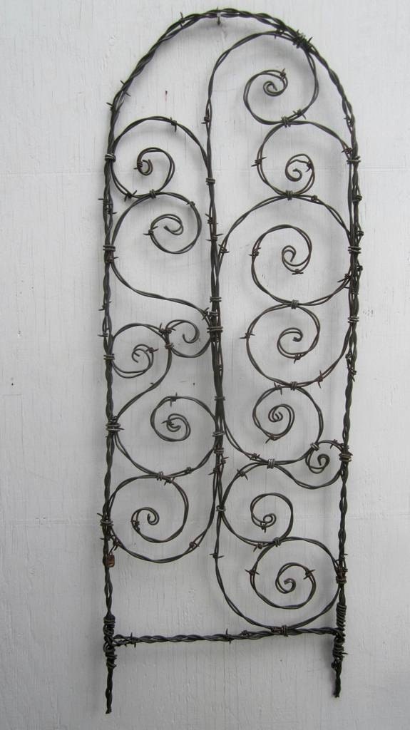 Beautiful Spirals Barbed Wire Trellis Garden Art