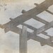 Sky Photograph - Looking Up - Israel Sky Cloud Pergola Roof Cloud Wood Brown Gray Blue Fine Art Photograph