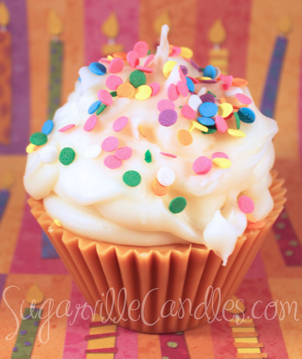 VANILLA FROSTED BIRTHDAY Cupcake Jumbo Cupcake Candle
