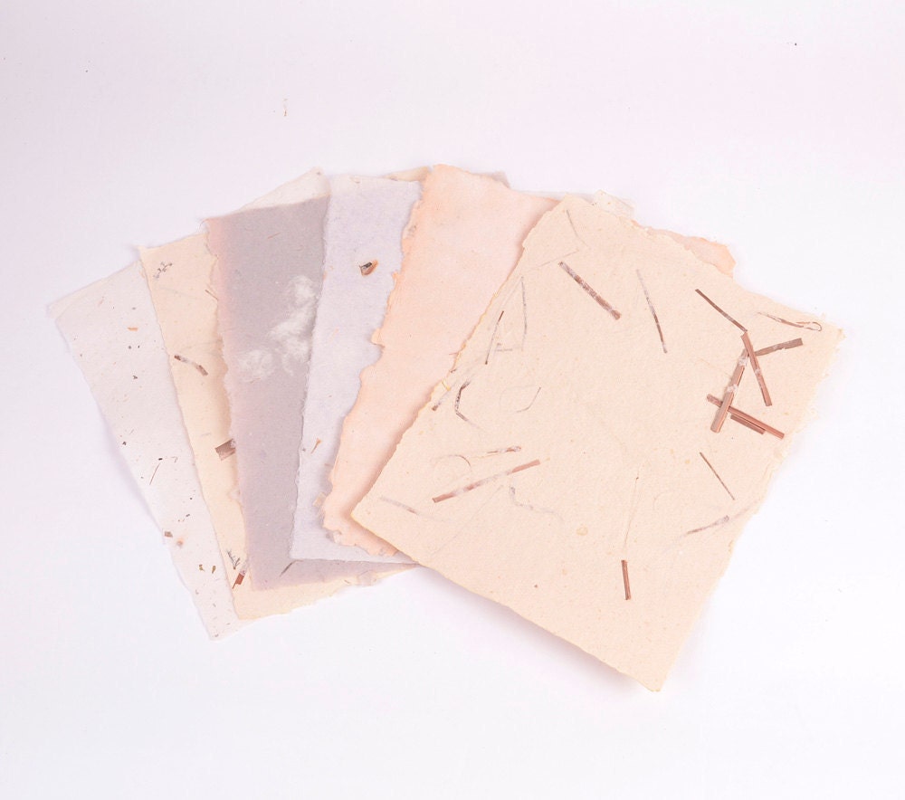 Free Shipping -- Handmade Paper with Natural Coloring 8.5" x 11"