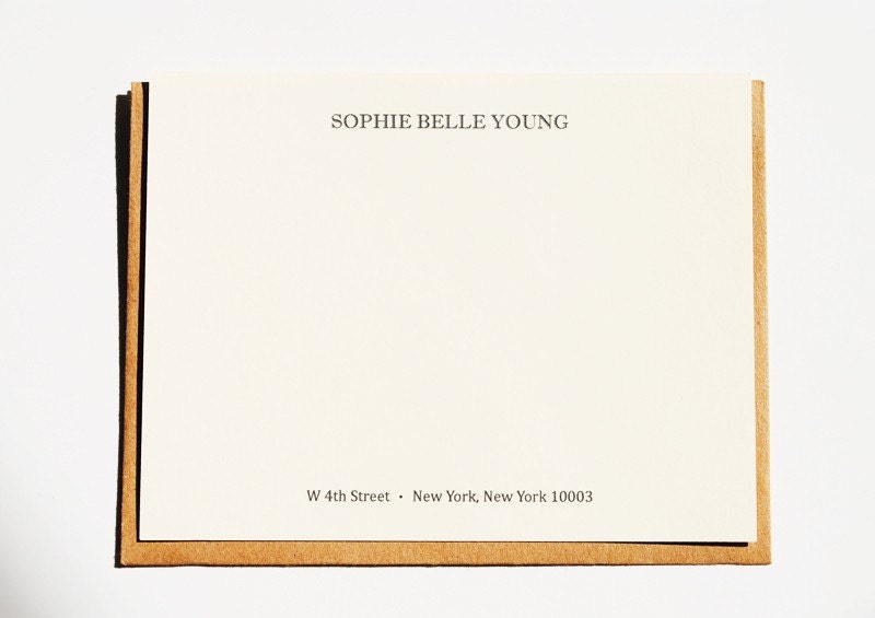 classic personalized flat note cards