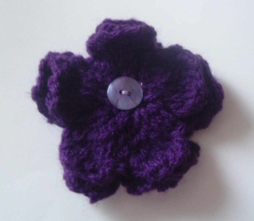 Deep Purple Flower Corsage Brooch