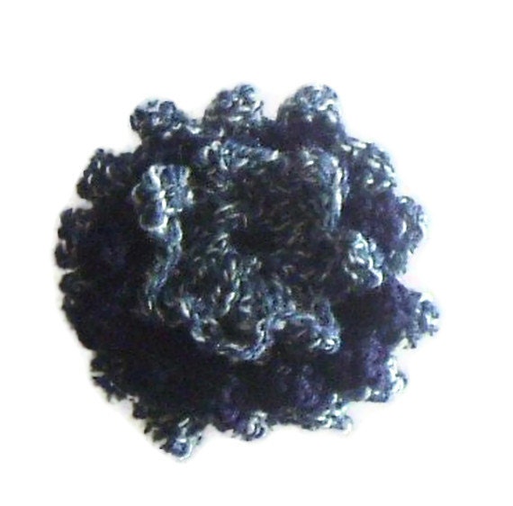 Blue and White Flower Corsage Brooch OOAK