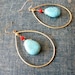 Turquoise and Coral Earrings. Gold.