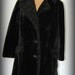Vintage Black Plush Faux Fur Coat by Collins and Aikman Size Large