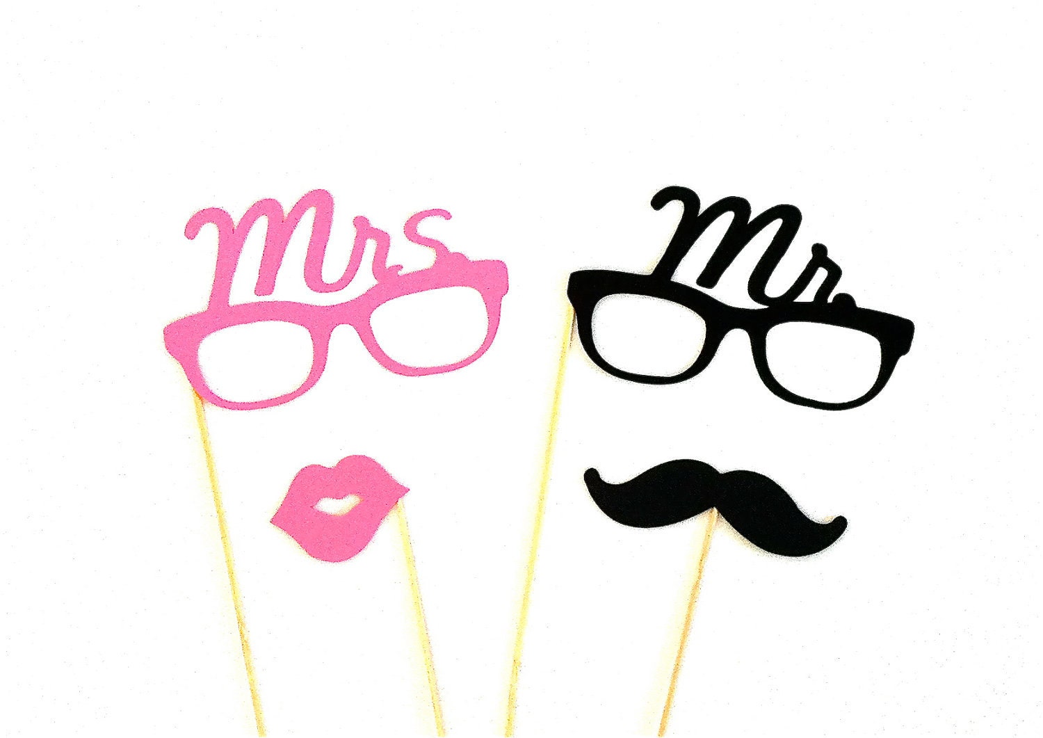 Photo Booth Props Mr and Mrs Set Glasses Lips and Mustache Wedding Photo Booth Props Party Glasses Decorations Party Supplies