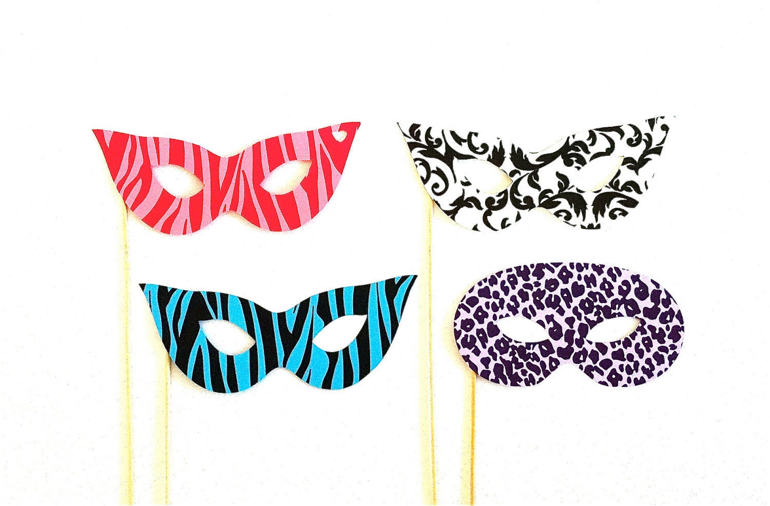 Photobooth Props Party Just The Masks Set of 4 Mardi Gras Masks Wedding Photo Booth Props Party Photo Props Decorations Party Supplies Masks