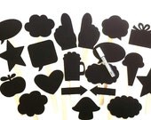 The XL PARTY SET Chalkboard Photobooth Props with Chalkboard Marker Set of 20 Speech Bubble Chalk board Photobooth Props Wedding Decoration