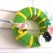 SALE Wreath Yarn Wreath Front Door Spring Summer Wall Art Decoration Green Yellow Bird Woodland Critter Shabby Chic Whimsical Rainbow