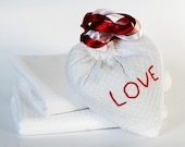 White Cotton Hand Towels - Set of 2 Towels