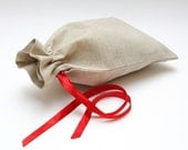 Linen Gift bag. Size: 7" x 12"