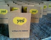 YES Rustic Letterpress wedding invitation on recycled kraft stock