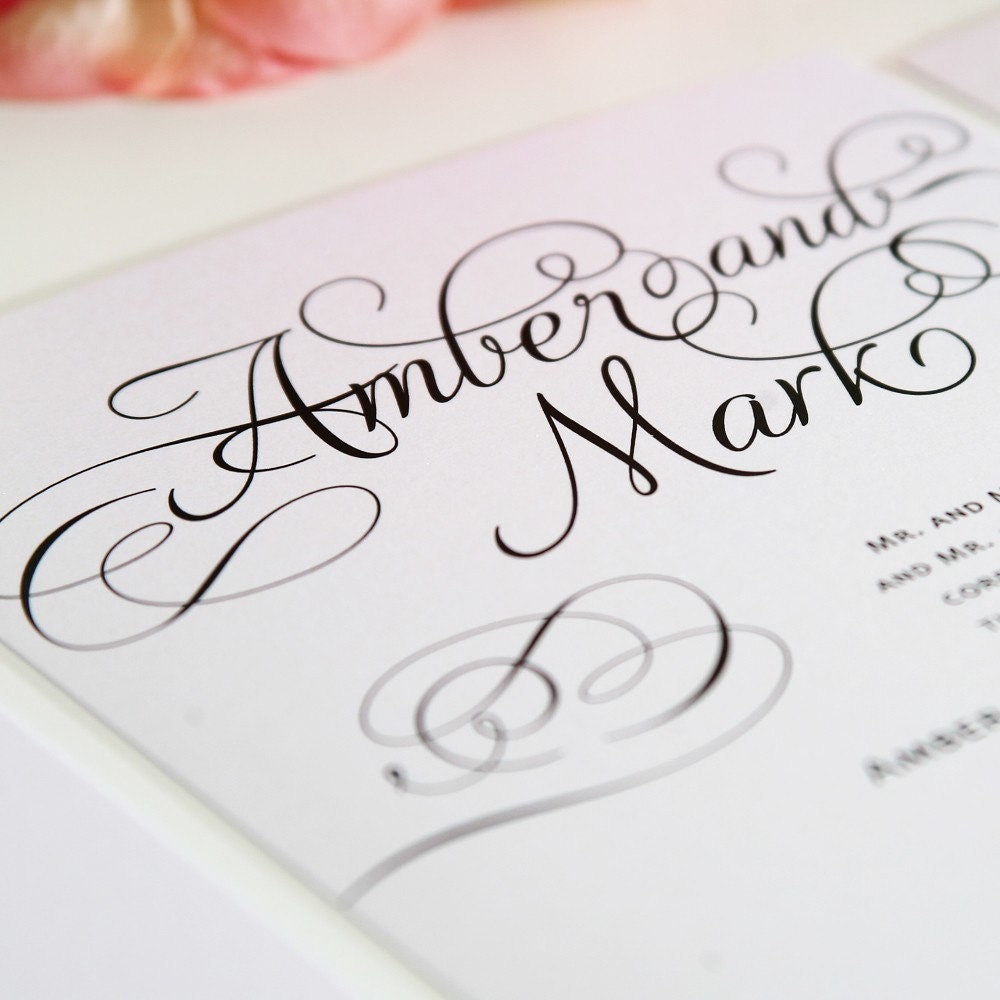 Wedding Invitations - Charming Script Deposit