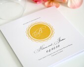 Yellow Wedding Ceremony Programs - Medallion Monogram Deposit