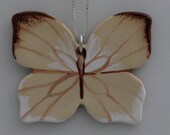 Florida White Butterfly Necklace 18" Sterling Silver Chain and Gift Box Included