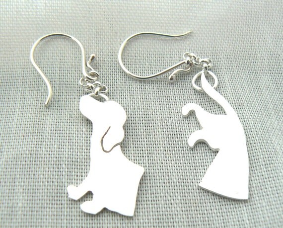 Dachshund Earrings - Sterling silver