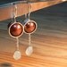 Red and Green - Pearl, Prehnite and sterling silver Earrings