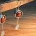 Red and Green - Pearl, Prehnite and sterling silver Earrings