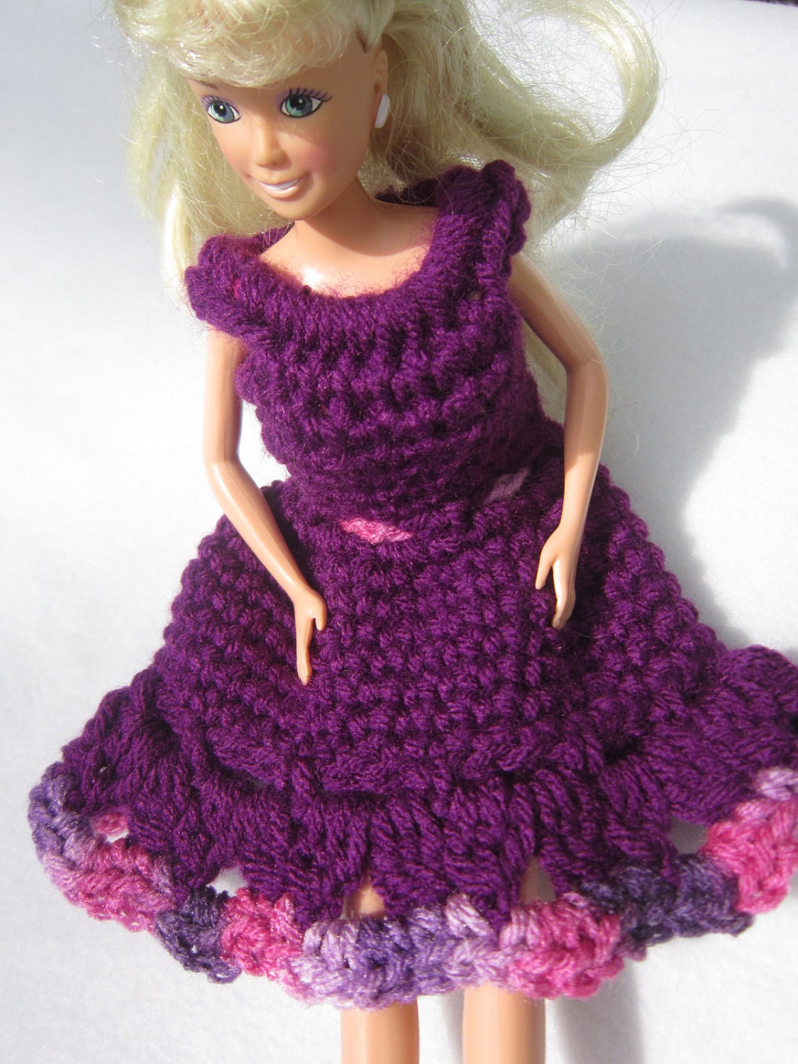 Crochet Barbie Dress in Party Purple