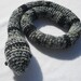 Stuffed Snake Toy Named Charcoal- Black and Gray Striped or Door Draft Stopper