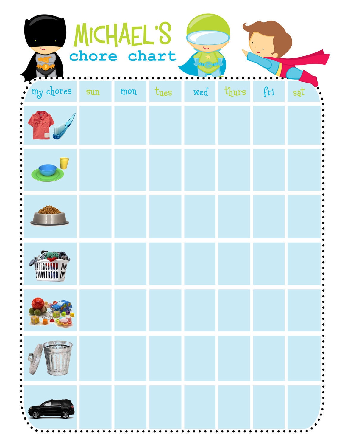 items-similar-to-superhero-chore-chart-printable-on-etsy