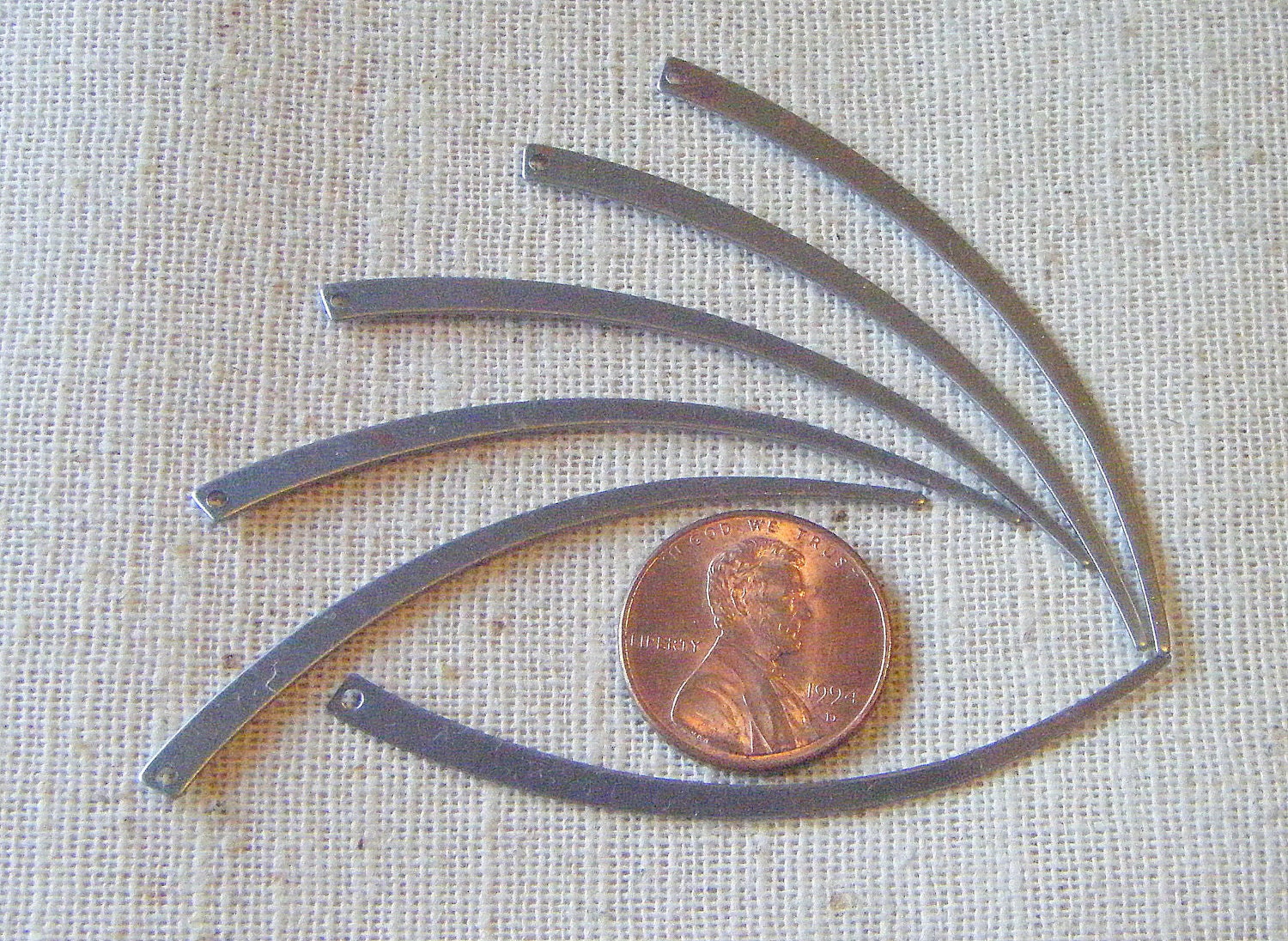 Vintage Gunmetal Steel "EYELASH" Drops (12) Industrial, Doomsday, Avant Garde