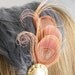 Pink peacock feather derby fascinator with gray feather backing - AGATHA design - CHOOSE headband, comb, or hair clip