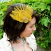 Yellow Peacock feather fascinator hair clip - Pheobe design - Choose headband, comb or hair clip - CUSTOM Colors Available