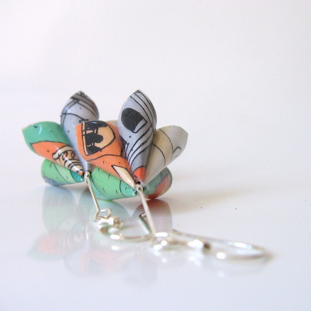 Paper earrings - Mantua Lotus