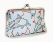 Blue dolphin clutch bag