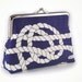 Blue linen clutch with sailors knots