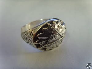 ALL SEEING EYE masonic freimaurer signet silver ring all size available