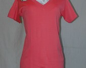 Bright  Pink V-Neck Short Sleeve T-Shirt.  Designers Den overstock, never worn.  FREE DOMESTIC SHIPPING.