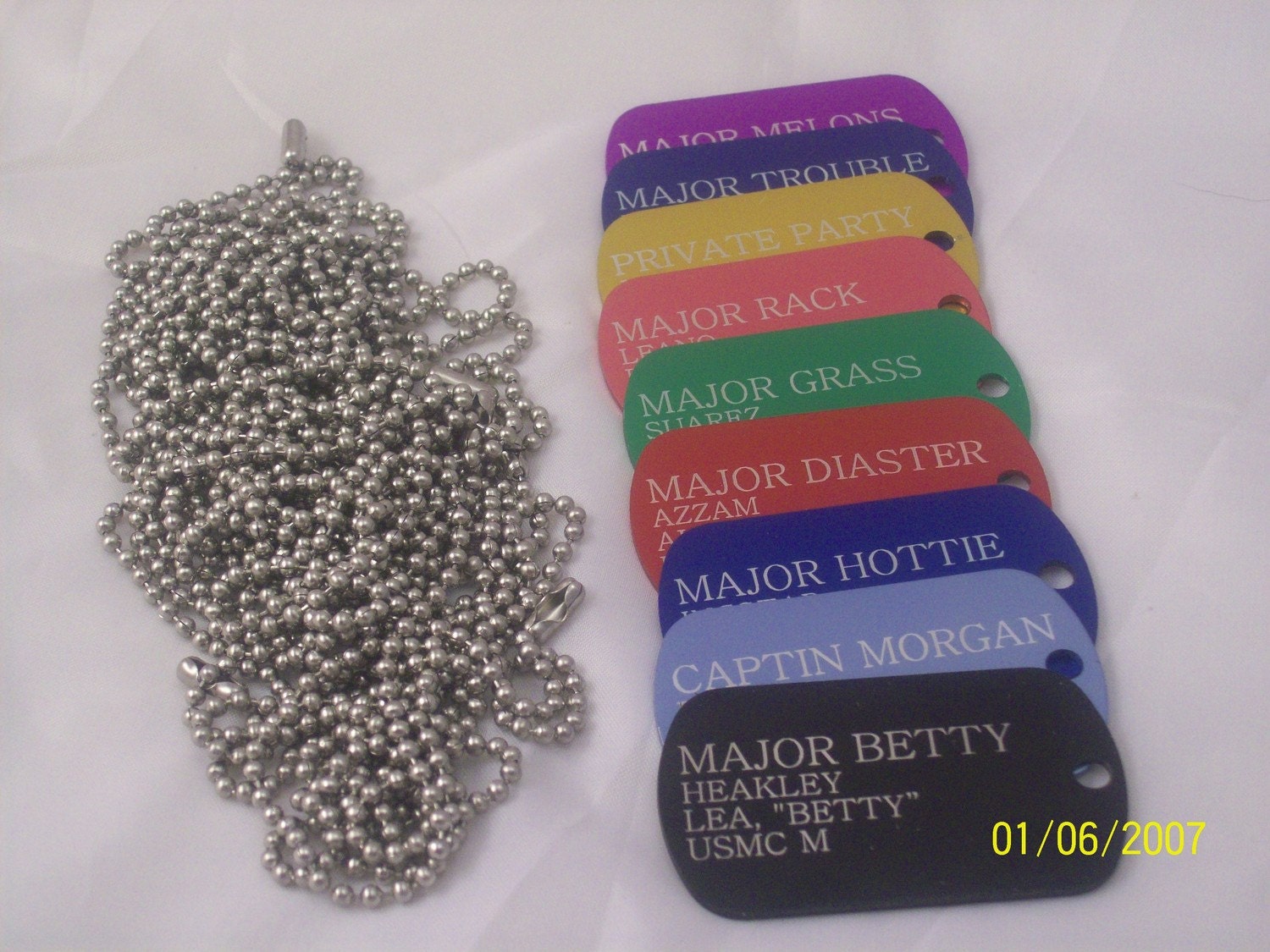 Bachelorette Party Dog Tags with Stainless Steel Ball Chains